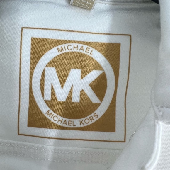 MICHAEL MICHAEL KORS WHITE DENIM SHORT TRUCKER JACKET MEDIUM - Picture 9 of 12